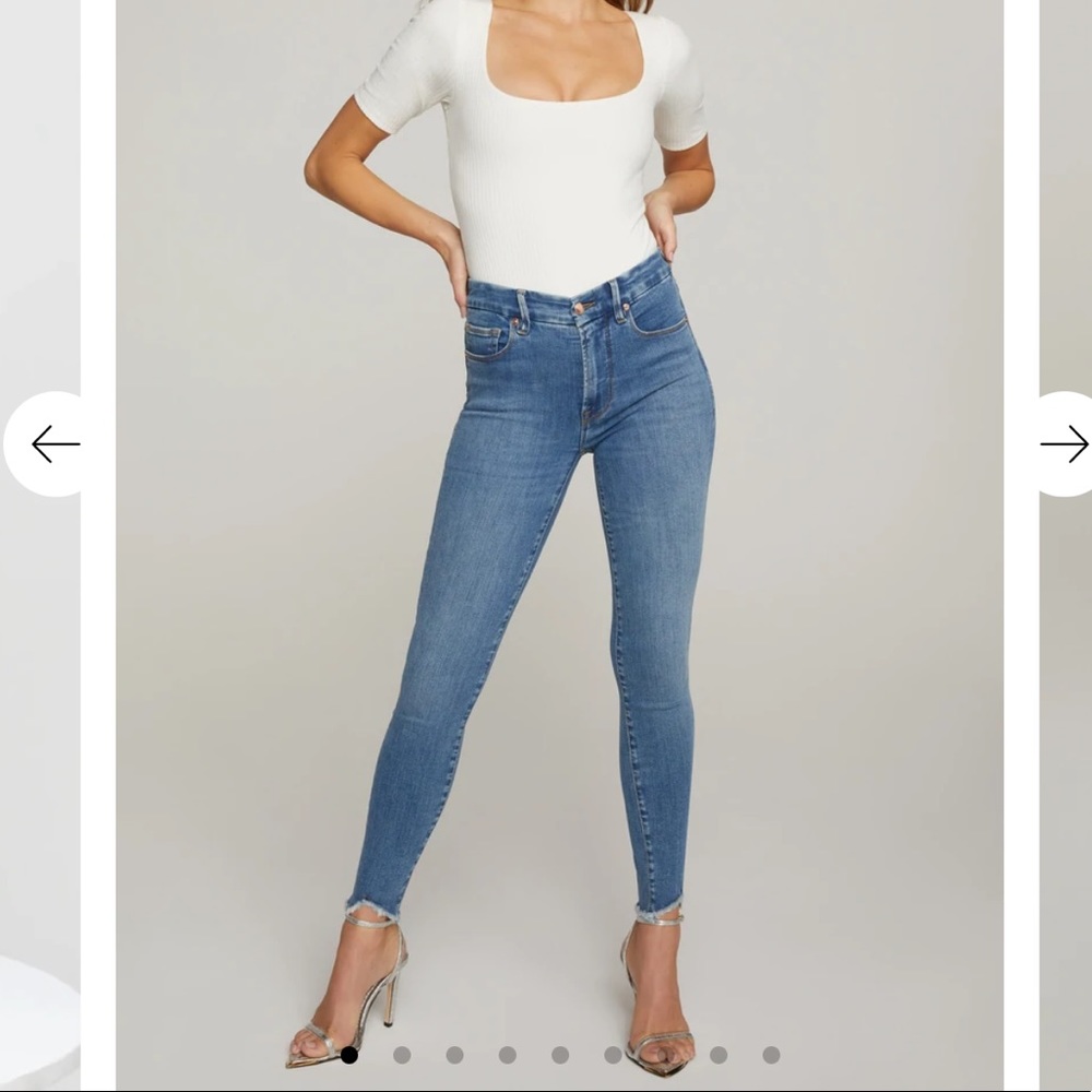 Good American good legs jagged frayed hem, size 4 aka size 27